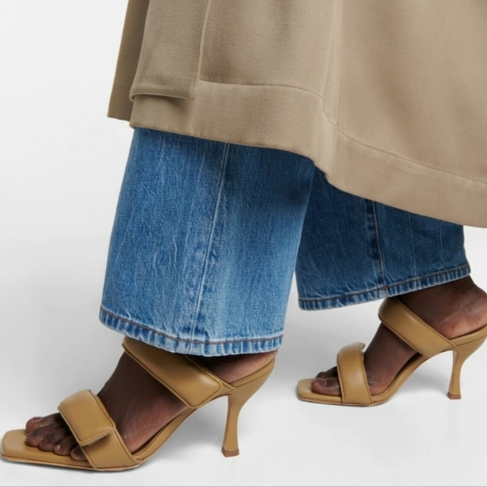 Gia x Pernille Teisbaek Perni Nude Brown Leather Heeled Sandals